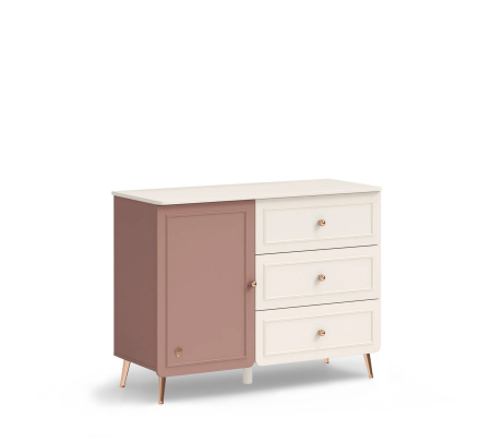 Colectia Elegance - Comoda cu 3 sertare si usa, 112x86x47 cm, Colectia Baby Elegance
