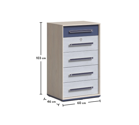 Comoda cu 5 sertare  din Colectia Trio 60x103x46 cm [5]