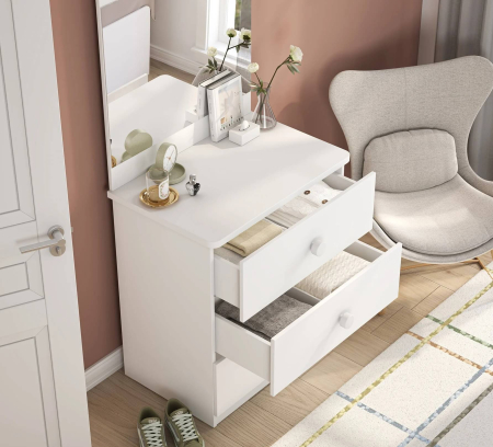 Comodă Line cu 3 sertare pentru camera copii– Design modern, colecția Varia White [3]