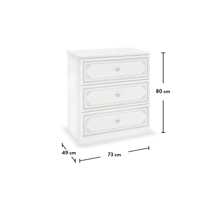 Comoda pentru camera fetelor, Colectia Selena Grey 73x49x80 cm [3]