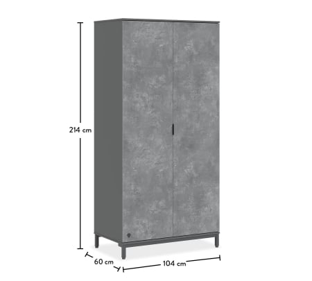 Dulap 104x214x59 cm pentru adolescenti, colectia Space Gray [9]