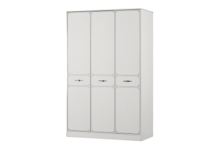 Colectia Perla S - Dulap 3 uși Perla S pentru camera copii 126x60x200 cm – Spațiu generos de depozitare