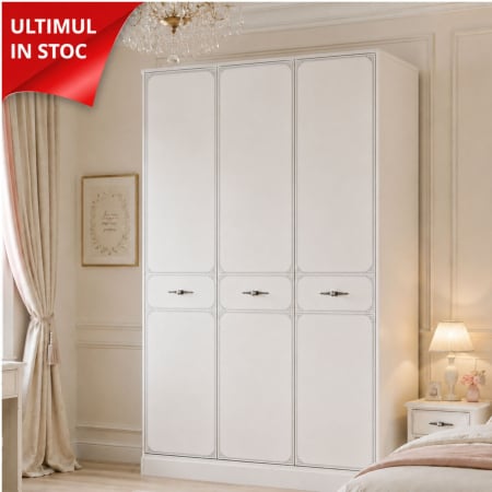 Dulapuri - Dulap 3 uși Perla S pentru camera copii 126x60x200 cm – Spațiu generos de depozitare
