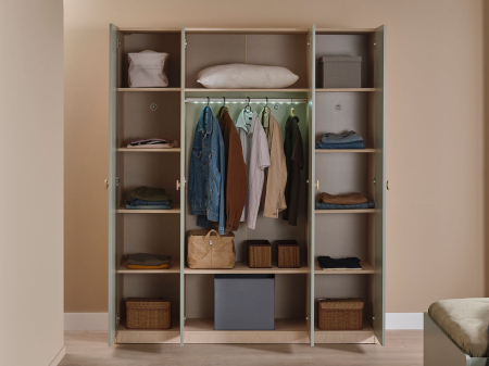 Dulap 4 usi, mobilier modern pentru camera copii, 165x54x198 cm, Colectia Mono [4]