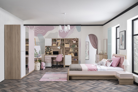 Dulap copii 4 usi Angel City, mobilier modern pentru camera fetelor, 177x64x204 cm [4]