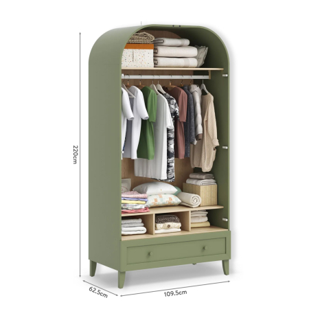 Dulap cu 2 usi cu arc pentru copii si adolescenti, 109x220x62 cm, Colectia Loof New [5]