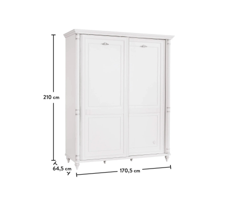 Dulap cu 2 usi glisante pentru copii Colectia Romantic 170x210x64 cm [6]