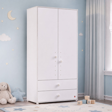 Dulapuri - Dulap cu 2 usi pentru camera copii, Colectia Montessori White