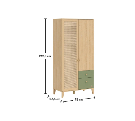 Dulap cu 2 usi pentru copii, 95x200x53 cm, Colectia LOOF [7]