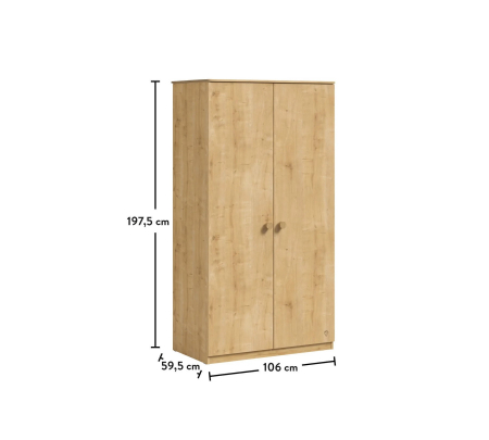 Dulap cu 2 usi, pentru tineret Colectia Mocha, 106x59.5x197.5 cm [4]