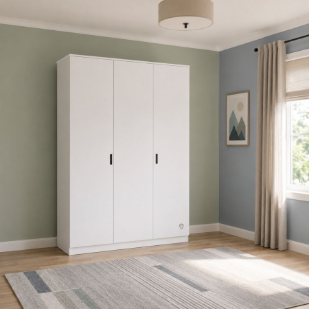 Dulapuri - Dulap cu 3 usi  Colectia White, 137x53x197 cm