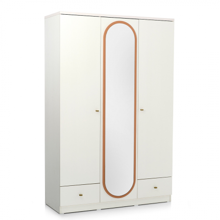 Dulap cu 3 usi, cu oglinda, pentru copii, 135x210x55 cm, Colectia Lorena [1]