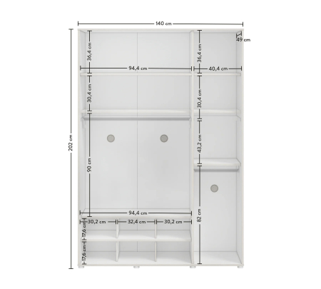Dulap cu 3 usi pentru camera copii, Colectia Montessori White [5]