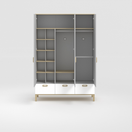Dulap cu 3 usi pentru copii(137,5x201x52,5 cm) Colectia Mino [5]