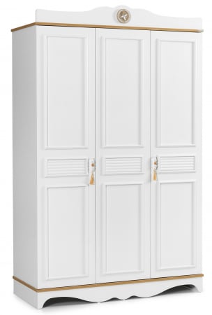 Dulapuri - Dulap cu 3 usi pentru copii si adolescenti, 135x209x55 cm, Colectia Luna Cappuccino