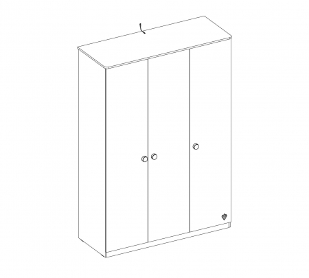 Dulap cu 3 usi, pentru tineret Colectia Mocha, 137x56x197 cm [5]