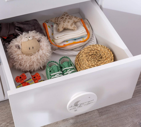 Dulap cu 3 usi si 2 sertare, pentru copii Baby Cotton White [3]