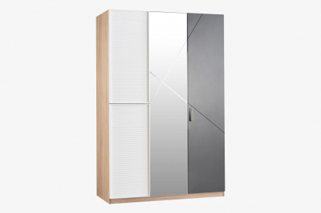 Colectia NEW CITY - Dulap cu 3 usi si oglinda pentru copii 133x204x64 cm, Colectia NEW CITY