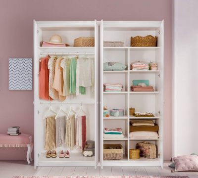 Dulap cu 4 usi pentru camera fetelor, Colectia Selena Pink [2]