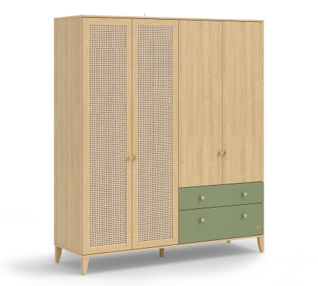 Colectia Loof - Dulap cu 4 usi pentru copii si adolescenti, 180x210x59 cm, Colectia Loof