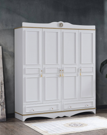Dulap cu 4 usi pentru copii si adolescenti, 186x209x55 cm, Colectia Luna Cappuccino [2]