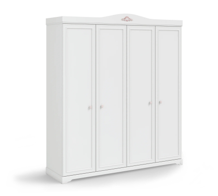 Dulap cu 4 usi pentru tineret, Colectia Rustic White [2]