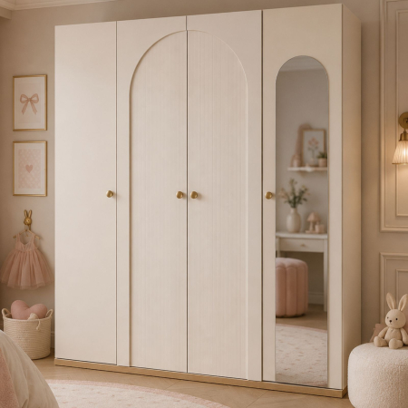 Dulap cu 4 usi si oglinda 177x59x204 cm, colecția Louis [1]