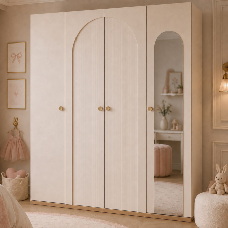 Dulapuri - Dulap cu 4 usi si oglinda 177x59x204 cm, colecția Louis