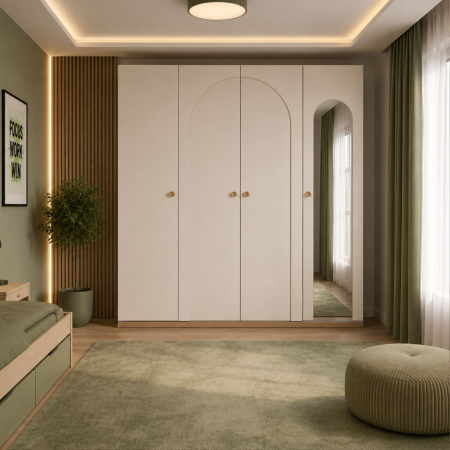 Dulapuri - Dulap cu 4 usi si oglinda 177x59x204 cm, colecția Louis