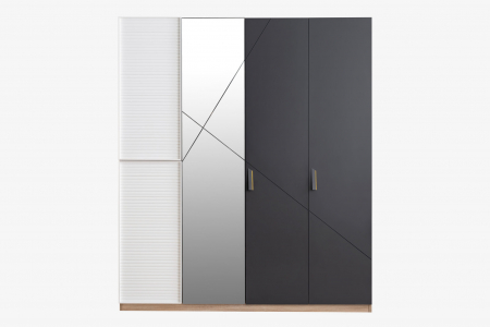 Dulap cu 4 usi si oglinda pentru copii 177x204x64 cm, Colectia NEW CITY [1]