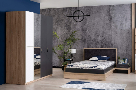 Dulap cu 4 usi si oglinda pentru copii 177x204x64 cm, Colectia NEW CITY [7]