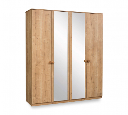 Colectia Mocha - Dulap cu 4 usi si oglinda, pentru tineret Colectia Mocha, 183x56x210 cm