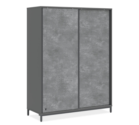 Colectia Space Gray - Dulap cu usi glisante pentru adolescenti, 183x214x63 cm, colectia Space Gray