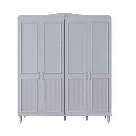 Colectia Juliette - Dulap Juliette 4 Uși 177x60x209 cm - Dulap Elegant pentru Camera Copiilor