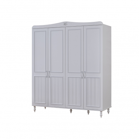 Dulap Juliette 4 Uși 177x60x209 cm - Dulap Elegant pentru Camera Copiilor [1]