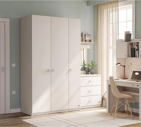 Dulap Line cu 3 uși pentru cameră copii – 127x214x62 cm, colecția Varia [1]