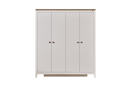 Dulap modern alb pentru copii, 4 uși, 180x58x207 cm, colecția Lucia [1]