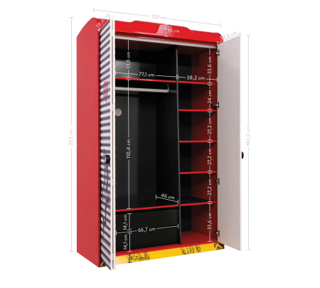 Dulapul cu 3 usi, pentru camera baieti, colectia Champion Racer [7]