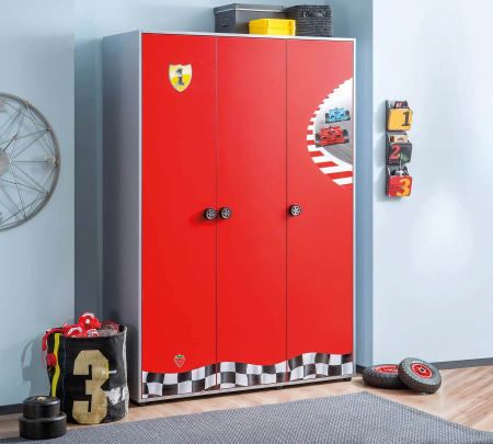 Colectia Racecup - Dulapul cu 3 usi, pentru camera baieti, colectia Race Cup