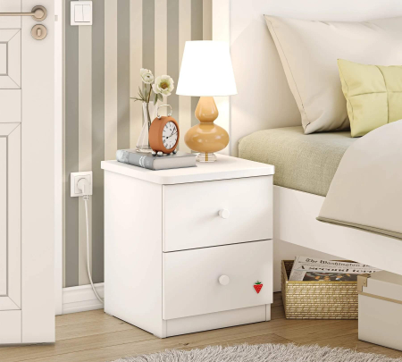Noptiera pentru copii cu 2 sertare – Funcționalitate si stil, colectia Varia White [1]