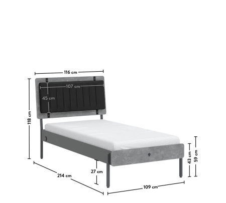 Pat 100x200 cm pentru camera adolescentilor Colectia Space Gray [7]
