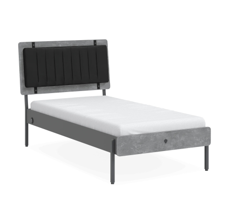 Paturi 120x200 cm - Pat 120x200 cm pentru camera adolescentilor Colectia Space Gray