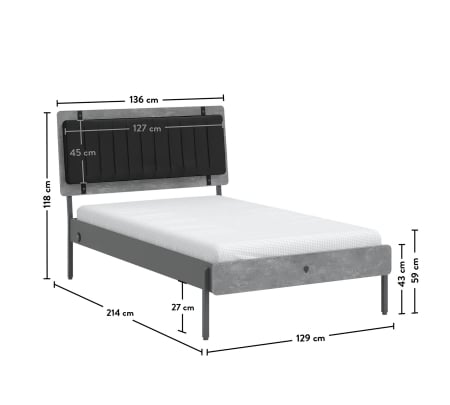 Pat 120x200 cm pentru camera adolescentilor Colectia Space Gray [6]