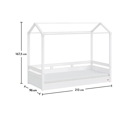 Pat 90x200 cm, cu acoperis crem, pentru camera copil, Colectia Montes White [4]