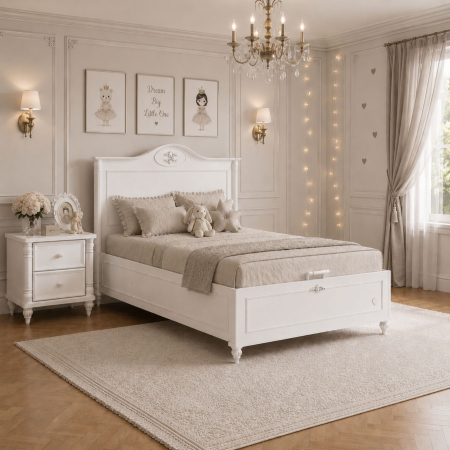 Pat cu ladă pentru depozitare – 100x200 cm, pentru copii și adolescenți, colecția Romantic [6]