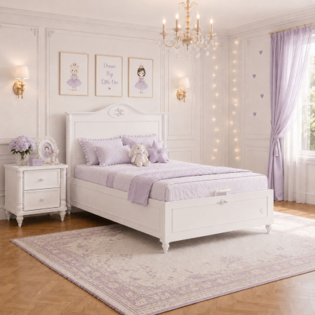 Pat cu ladă pentru depozitare – 120x200 cm, pentru copii și adolescenți, colecția Romantic [9]