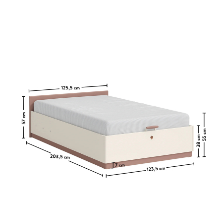 Pat cu spatiu depozitare pentru camera fetelor Colectia Elegance 120x200 cm [6]