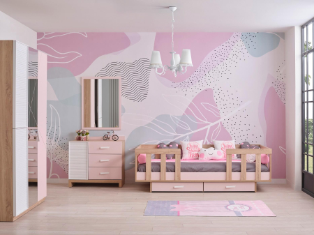 Pat cu spatiu depozitare pentru copii mici (Toddler Bed) 90x200 cm, colectia Angel City [4]