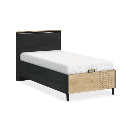 Colectia Black - Pat cu spatiu depozitare, USB, adolescenti Colectia Black 120x200 cm