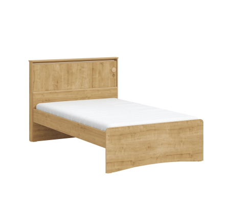 Paturi 120x200 cm - Pat Mocha 120x200 cm cu tăblie pentru copii și adolescenți – eleganță naturală și design modern